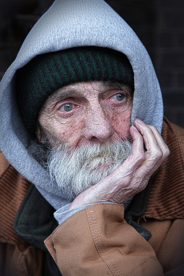 Man Wearing Brown and Gray Hoodie Jacket // Healthier Veterans Today