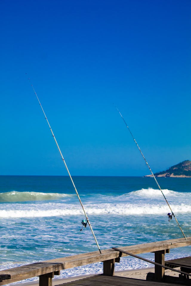 Fishing Rods on Wooden Fence // Healthier Veterans Today