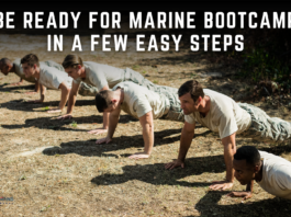 Recruits completing push-ups outdoors during physical training, illustrating how to prepare for Marine boot camp through strength, endurance, and conditioning // Healthier Veterans Today