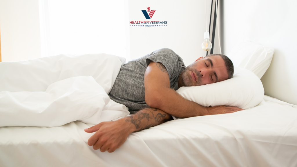 Recruit sleeping in bed, showing the importance of rest and recovery when preparing for Marine boot camp // Healthier Veterans Today